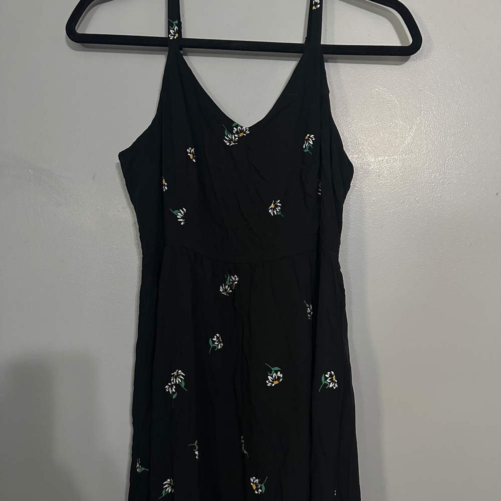 Old Navy Black Dress with Floral Accents